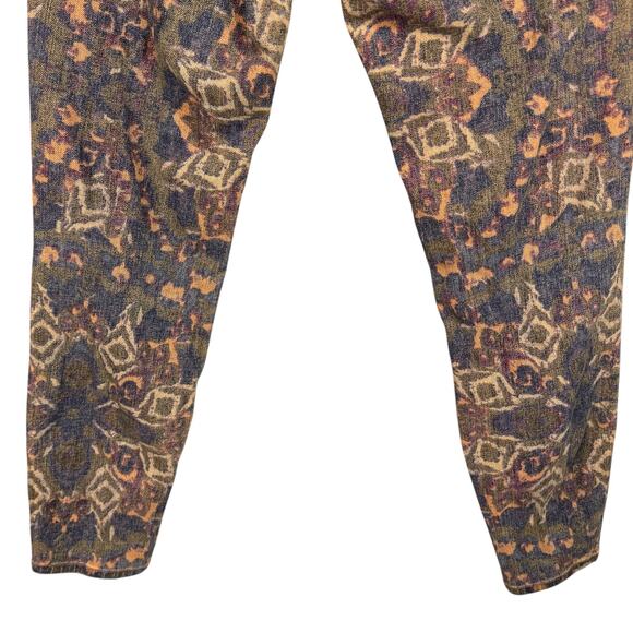 Free People SZ 28 Tribal Ankle Jeans Zip-Fly Low-Rise Pockets Skinny Leg Multi - Picture 6 of 9
